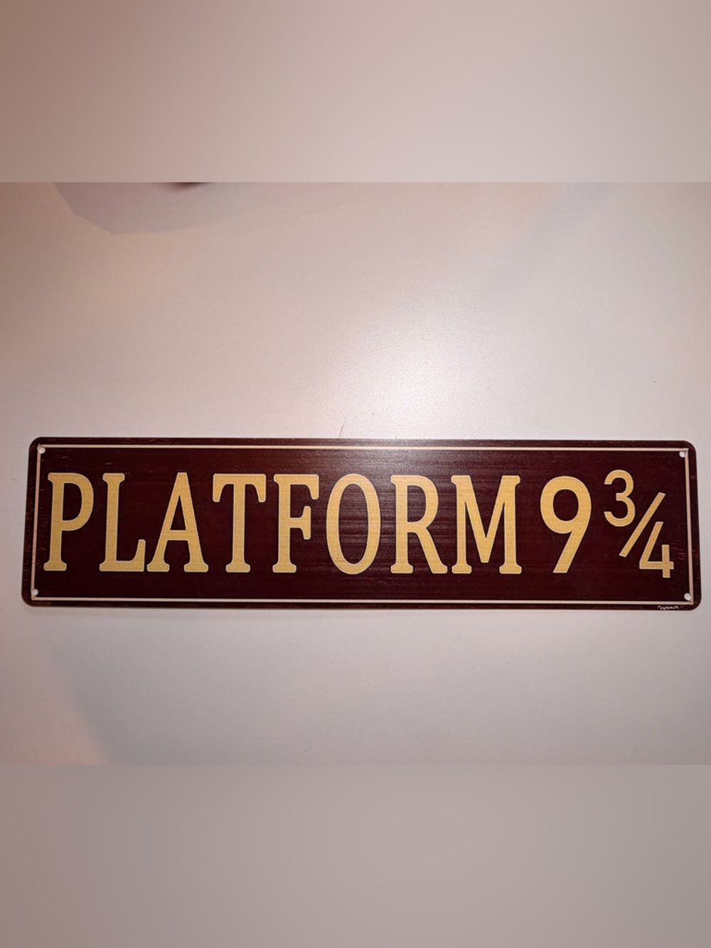 Platform 9 3/4 Decorative Sign - Brown and Gold